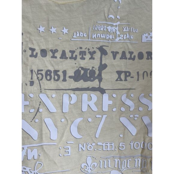 Express Mens Size XS Truth Loyalty Valor Graphic Tee Yellow NWOT - Picture 3 of 11